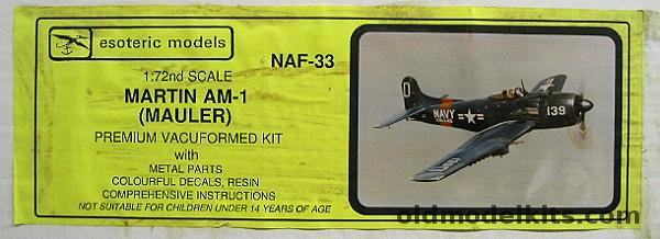 Esoteric 1/72 Martin AM-1 Mauler, NAF-33 plastic model kit
